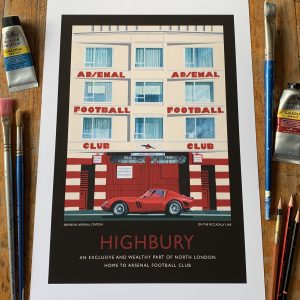 Arsenal Highbury Retro Fine Art Print