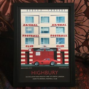Arsenal Highbury Retro Fine Art Print