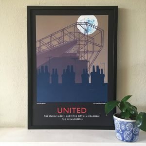 Manchester United Old Trafford Retro Fine Art Print
