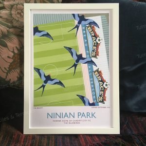 Cardiff Ninian Park Retro Fine Art Print