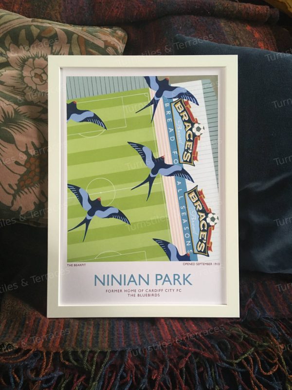 Cardiff Ninian Park Retro Fine Art Print