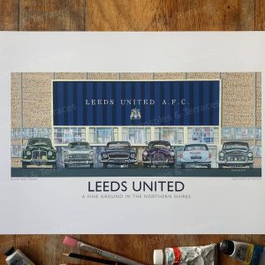 Leeds Elland Road Retro Fine Art Print