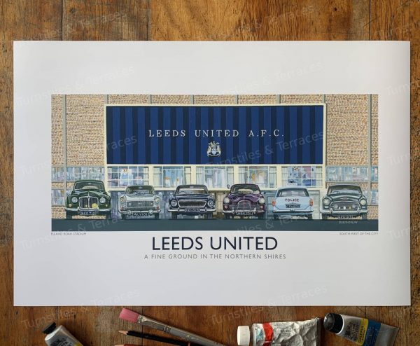 Leeds Elland Road Retro Fine Art Print