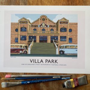 Aston Villa, Villa Park, Retro Fine Art Print